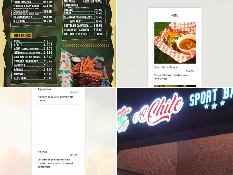 Al Chile Sport Bar Menu