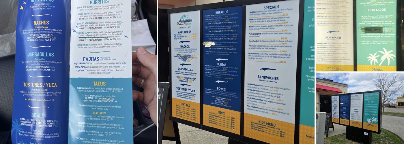 Acapulco Xpress Menu