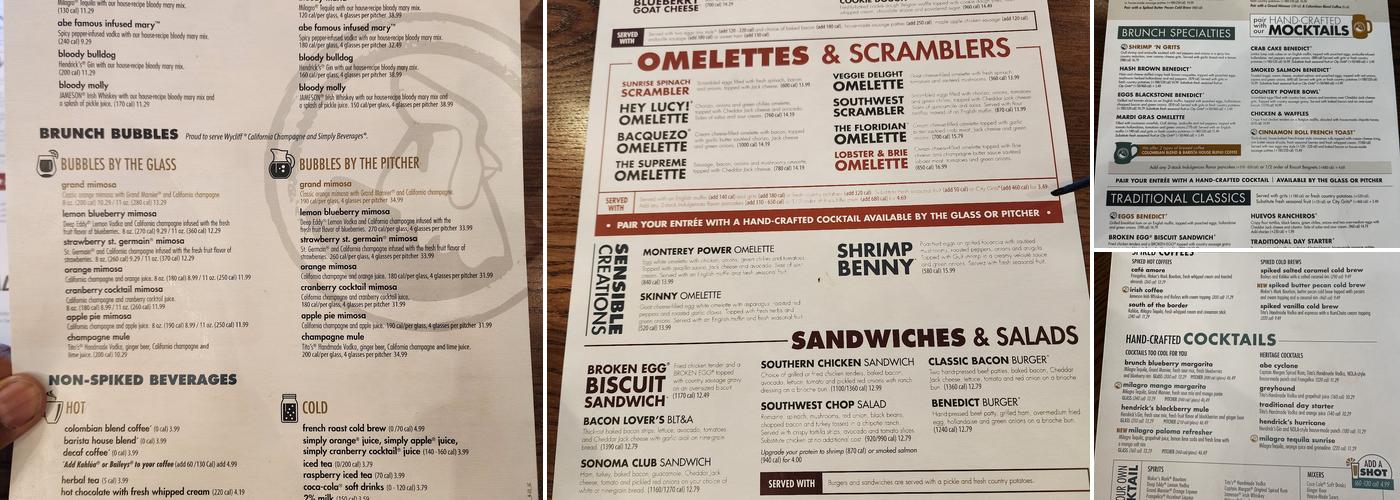 Another Broken Egg Cafe Menu