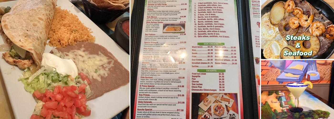 El Paso Tex Mex Bar and Grill Menu
