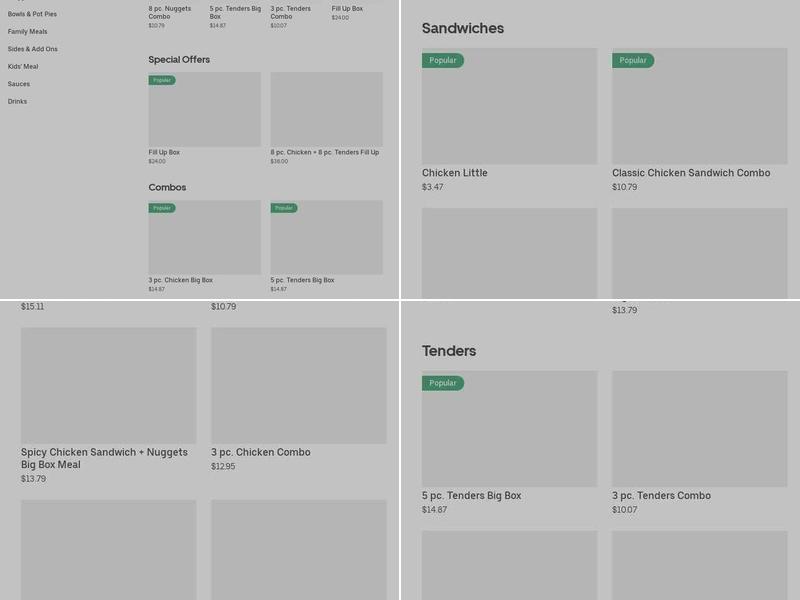 KFC Menu