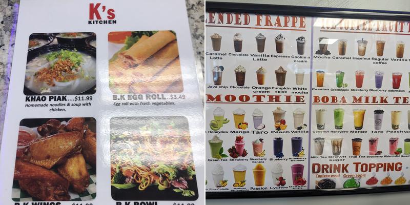 K's kitchen Menu