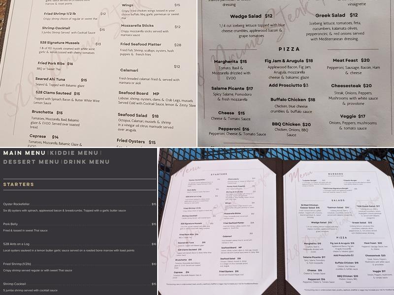 528 Prime Steak & Seafood Menu
