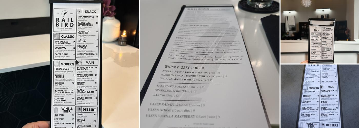 Railbird Kitchen Menu