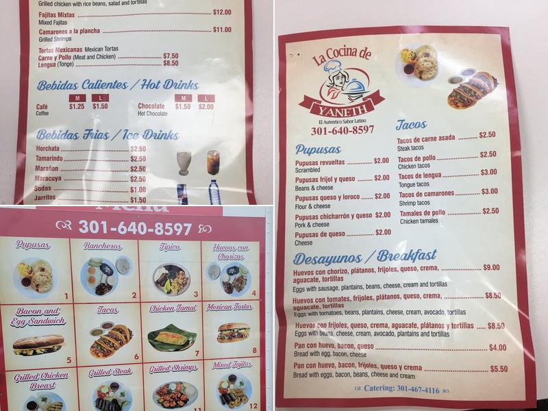 La Cocina de Yaneth Menu