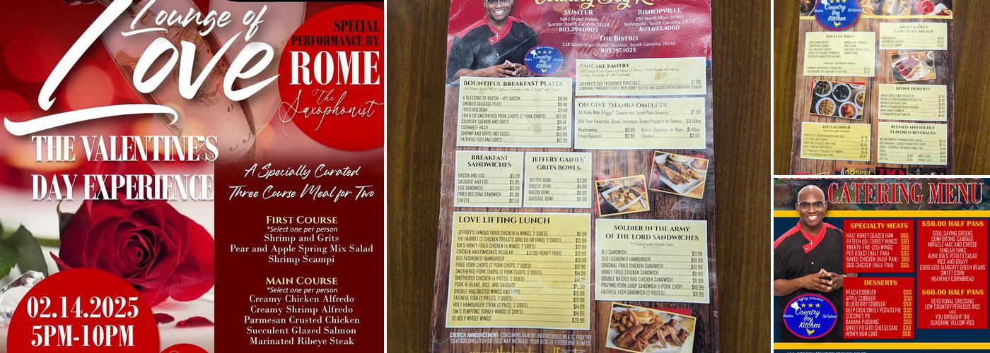 Jeffrey Lampkin's Country Boy Kitchen Menu