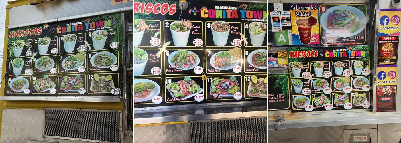 Mariscos CoritaTown Menu