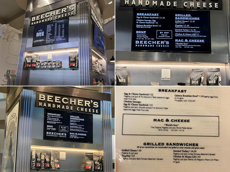 Beecher's Handmade Cheese - LAX Menu