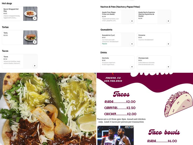 Tacontento Menu