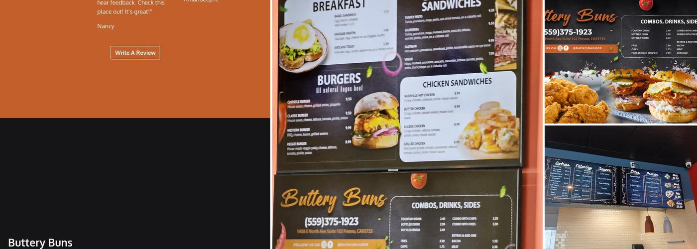 Buttery Buns Menu