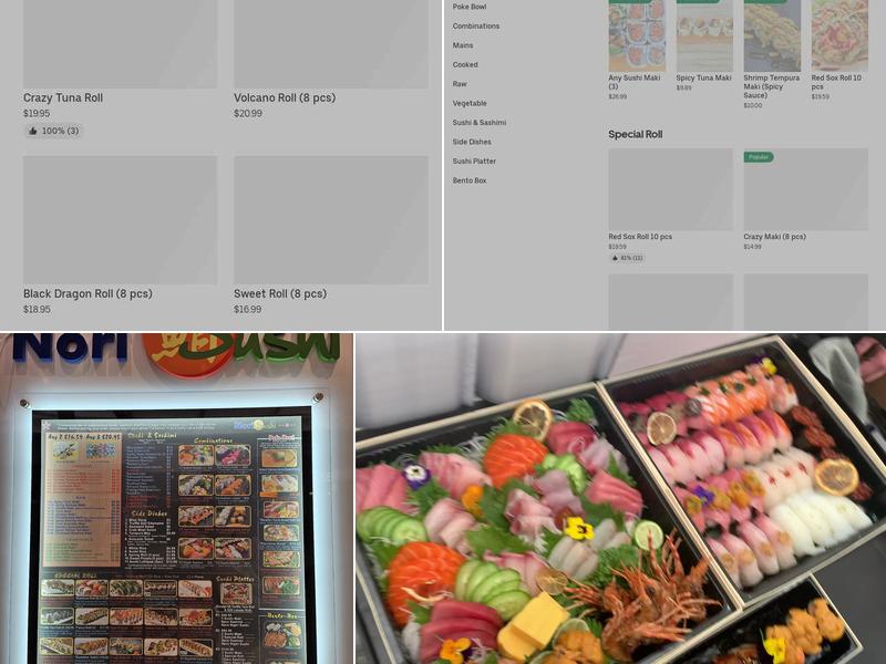 NORI SUSHI NATICK Menu