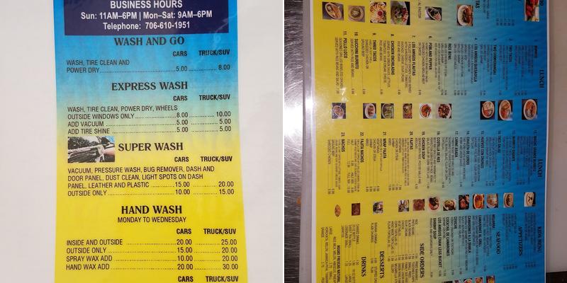 Los Amigos Carwash & food Menu