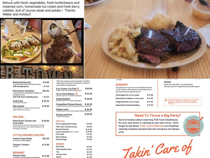 B-town Steakhouse Menu