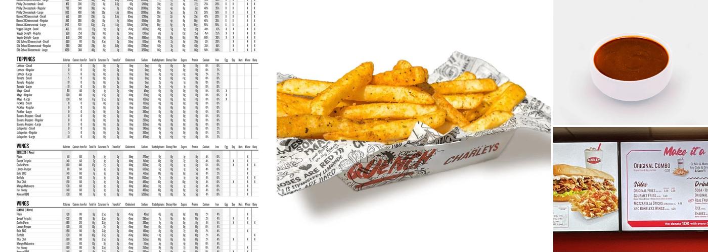 Charleys Cheesesteaks and Wings Menu