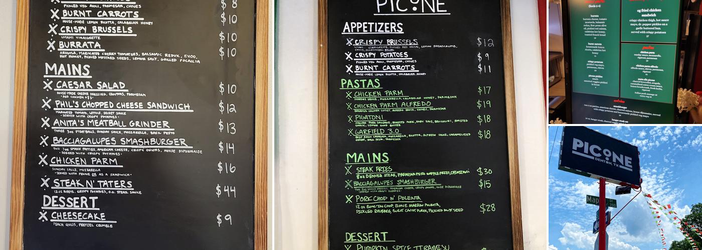Picone Menu