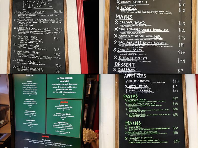 Picone Menu