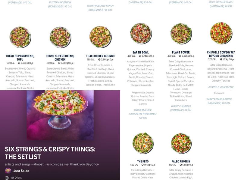Just Salad Menu