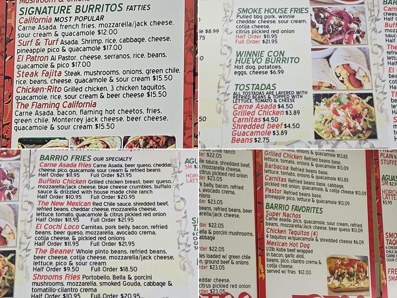 Barrio Fries Pojoaque Menu