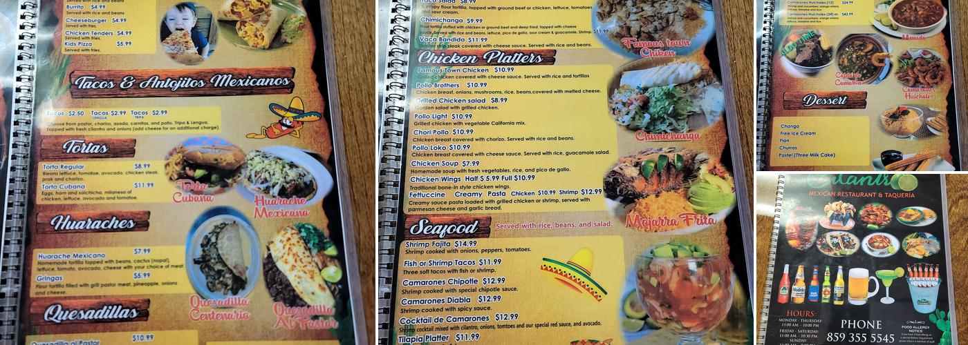 Cilantro Menu