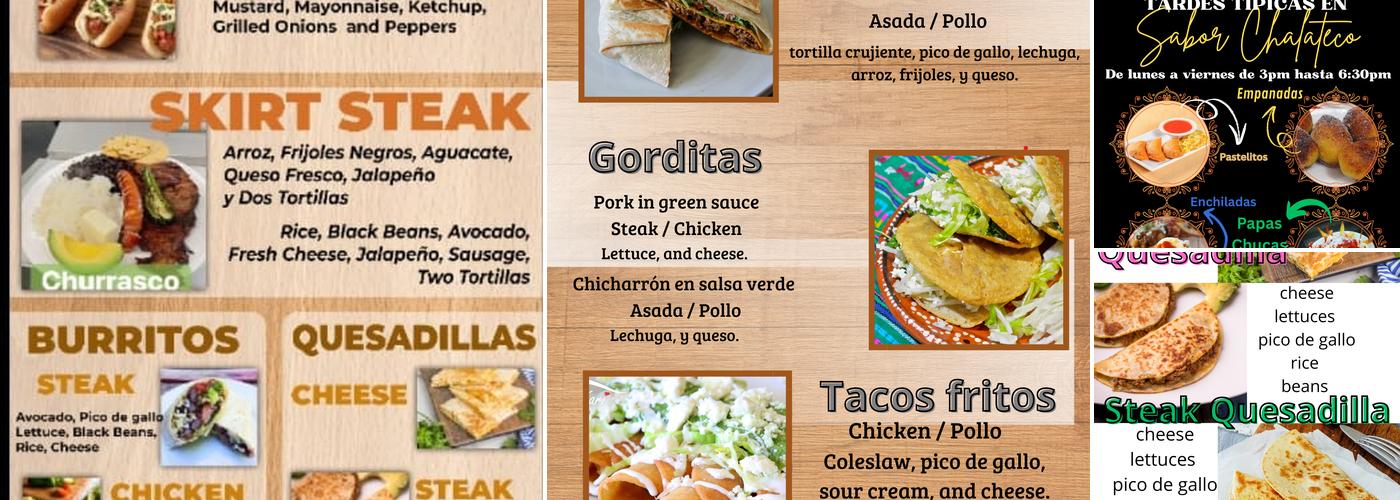 Sabor Chalateco Menu