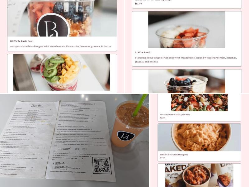 Basic. Eatery Menu