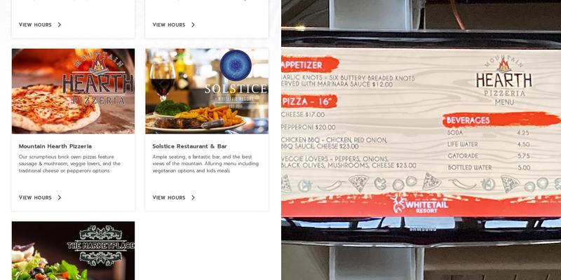 Hearth Pizzeria Menu