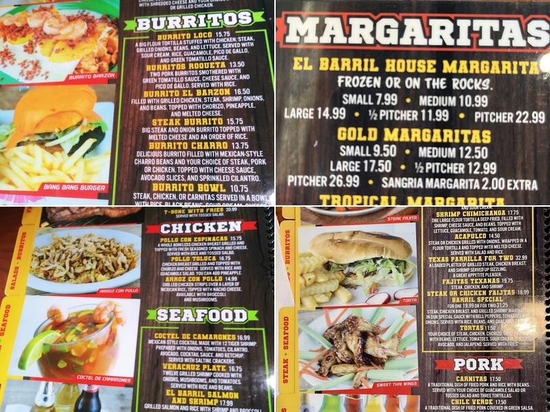 El Barril Menu