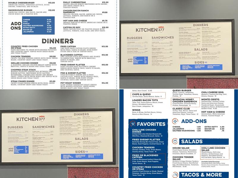 Kitchen 377 Menu