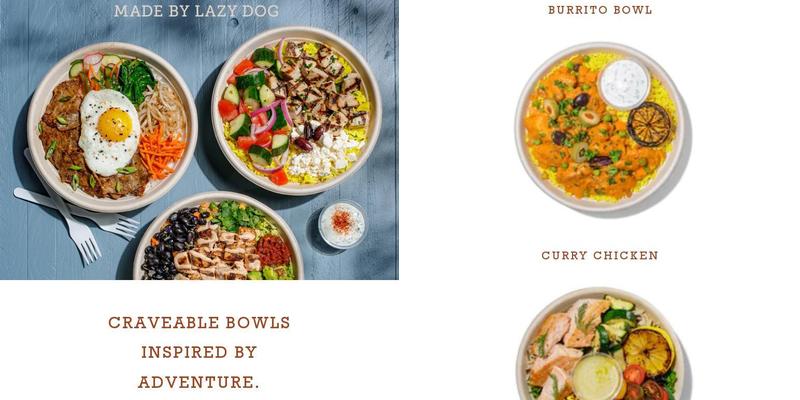 Roadtrip Bowls Made by Lazy Dog Menu