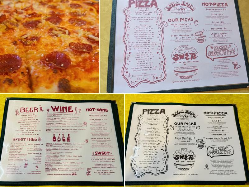 Extra Extra Pizza Menu