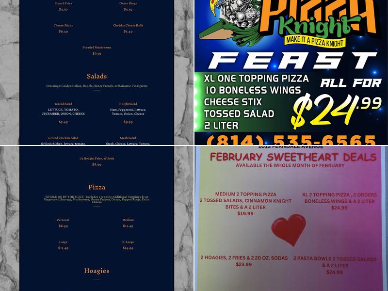 Pizza Knight Menu
