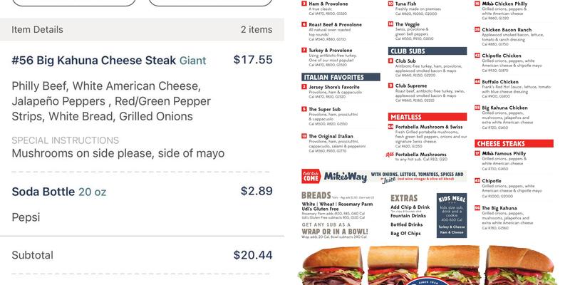 Jersey Mike's Subs Menu