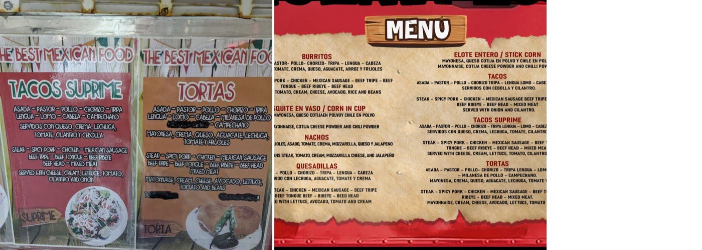 TAQUERIA LOS POTRILLOS # 2 Menu