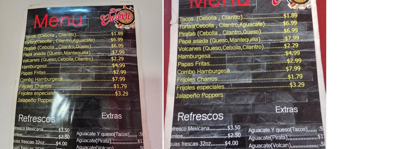 Don Carbon Menu