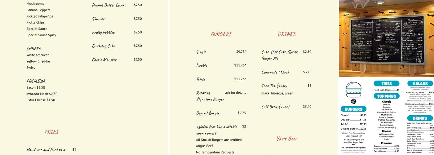 Pretty Burger Menu