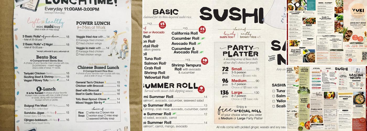 Yuki Kitchen Menu