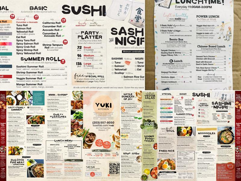 Yuki Kitchen Menu