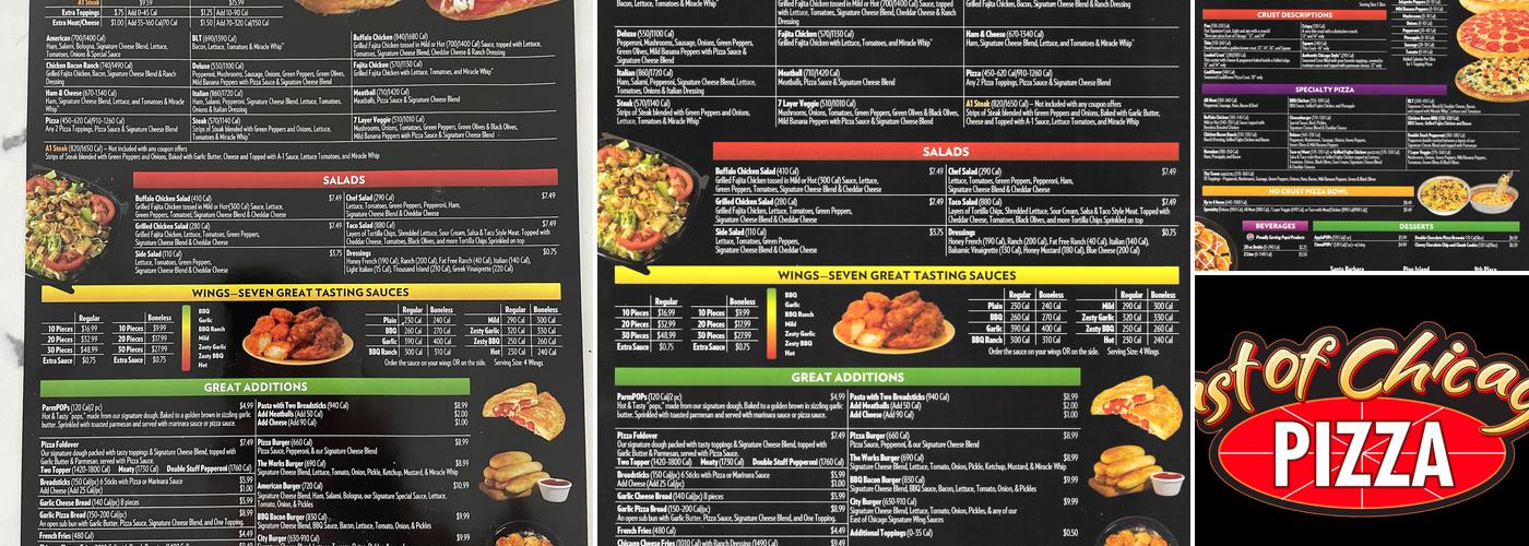 East of Chicago Pizza Menu