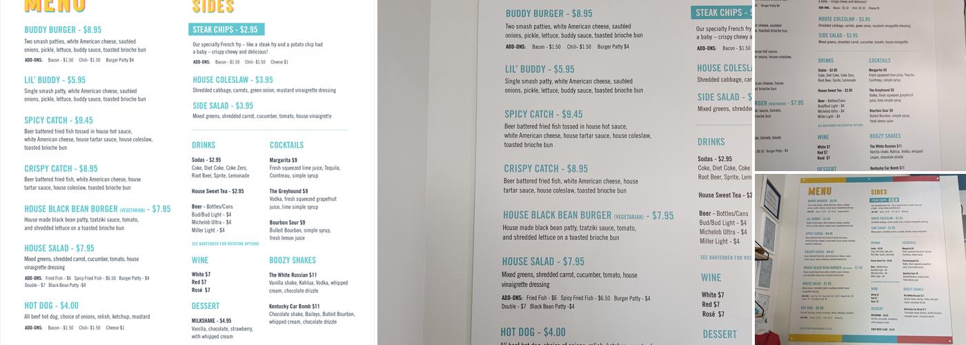 Buddy's Menu