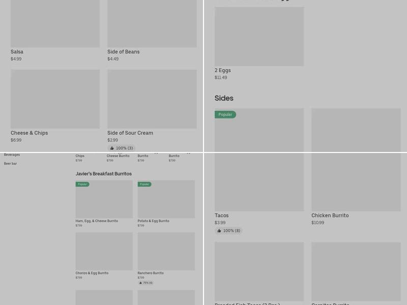 Juanito's Tacos Menu