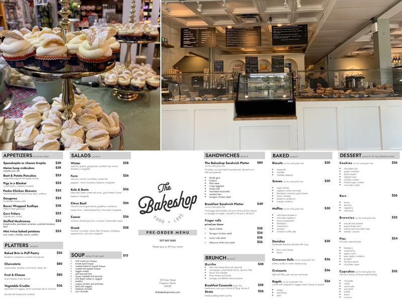 The Bakeshop Menu
