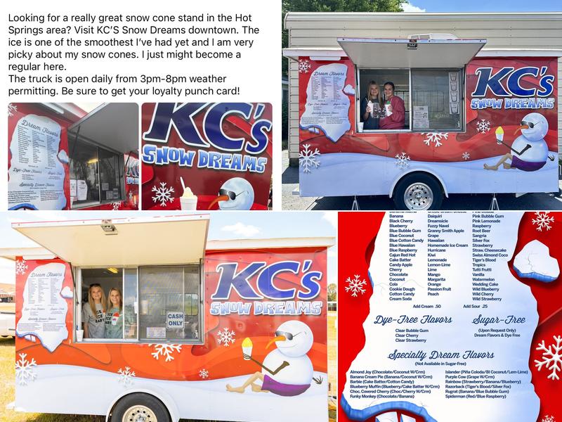 KC's Snow Dreams Menu