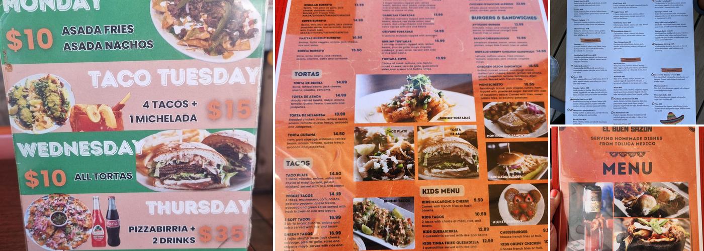 El Buen Sazón Menu