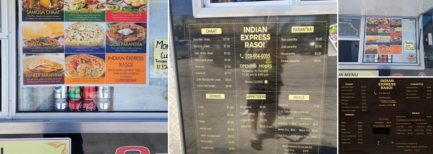 Indian express rasoi Menu