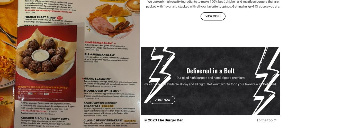 Burger Den Menu