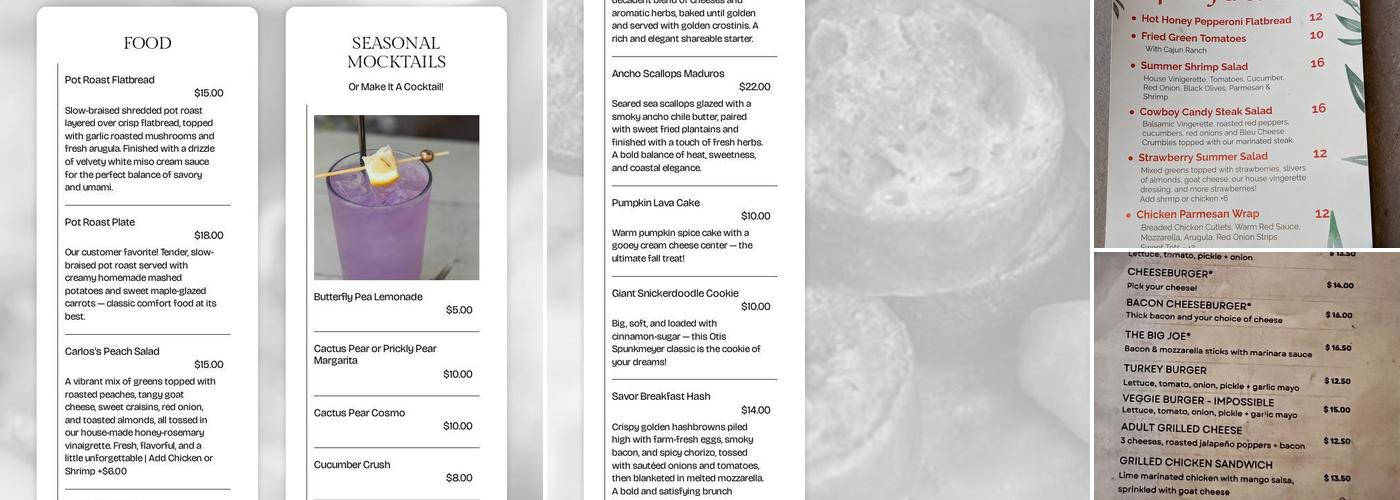 Savor Menu
