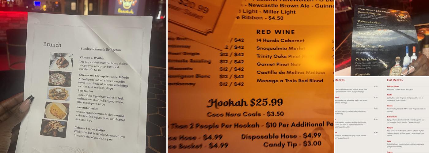 Ranoush Menu