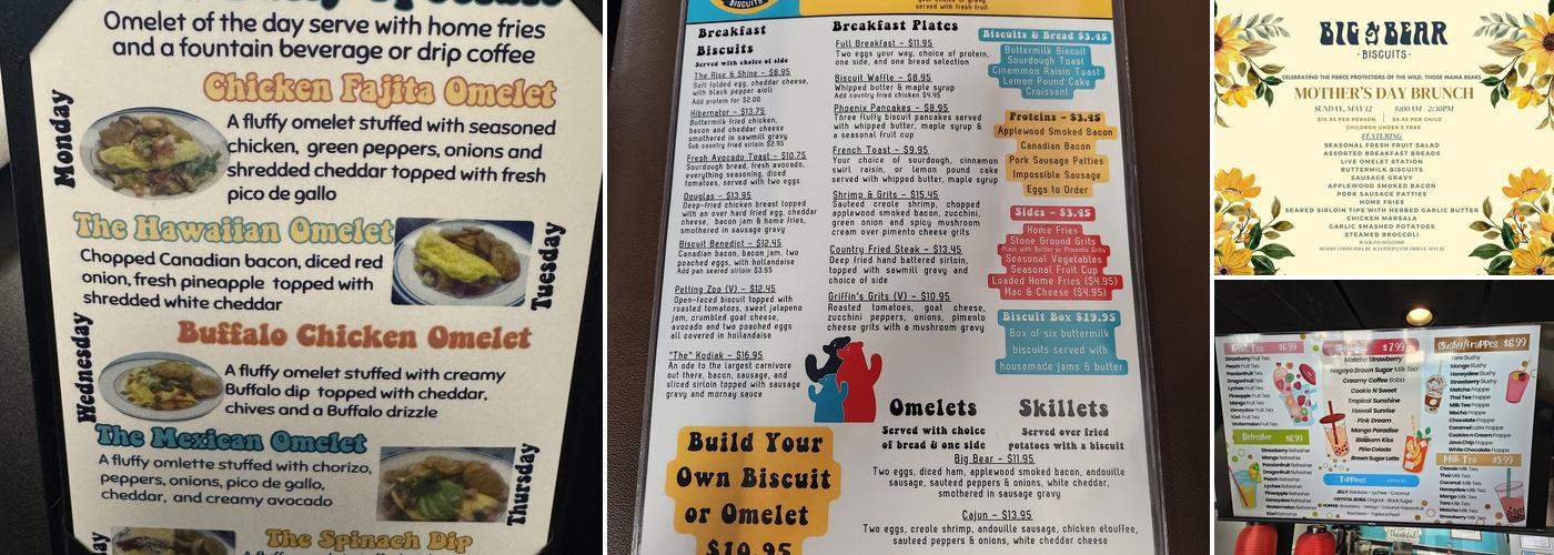 Big Bear Biscuits Menu