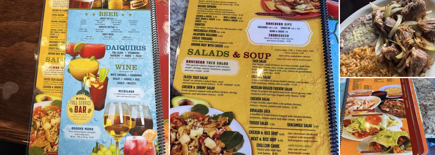 Ranchera Bar & Grill Menu