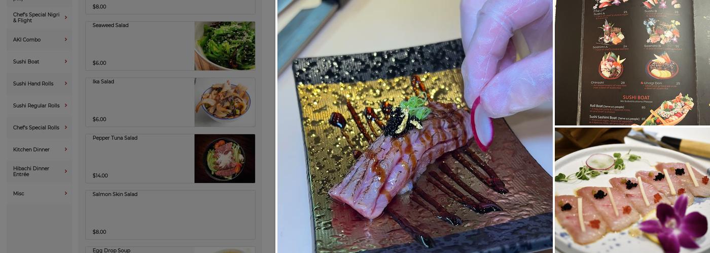 Aki Steak and Sushi Menu